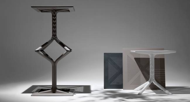 Стол пластиковый обеденный Clip 70 табак 700х700х750 мм Стол пластиковый обеденный Clip 70 табак 700х700х750 мм