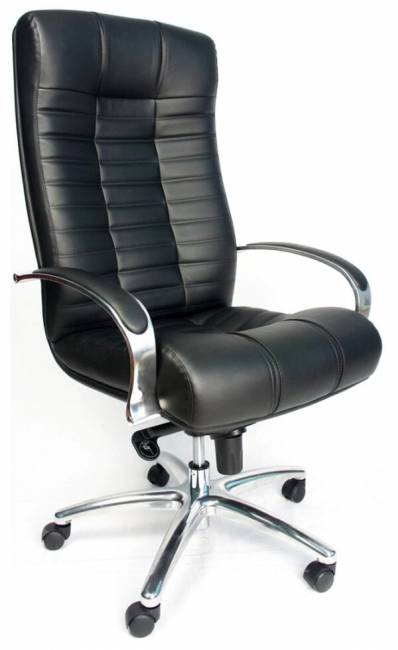 Офисное кресло Atlant AL M, натуральная кожа, черный