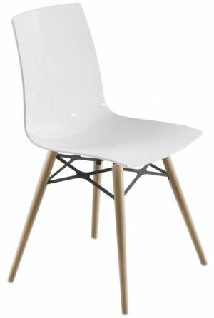 Стул пластиковый X-Treme-S Wox Beech Wood натуральный, белый 470х500х840 мм