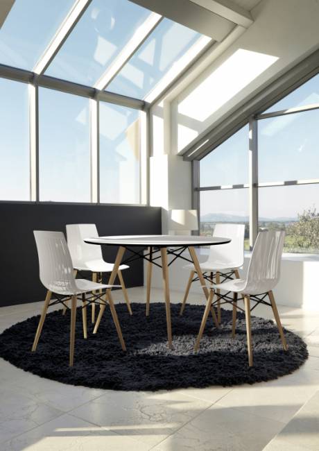 Стул пластиковый X-Treme-S Wox Beech Wood натуральный, белый 470х500х840 мм