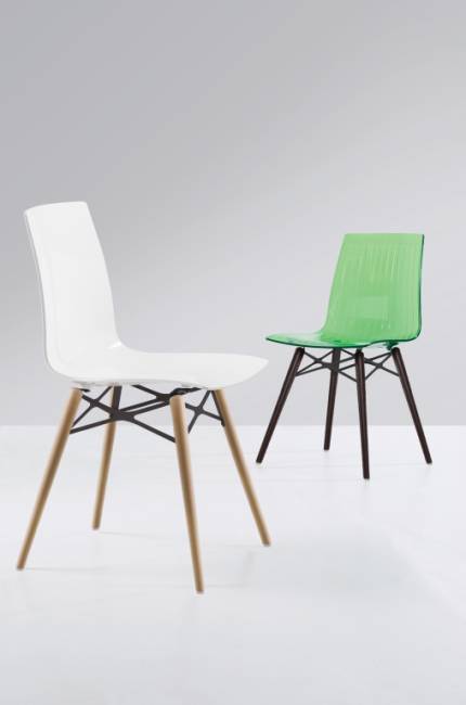 Стул пластиковый X-Treme-S Wox Beech Wood натуральный, белый 470х500х840 мм