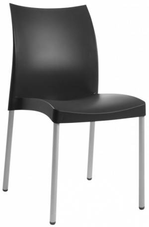 Стул пластиковый Marvel-S сатинированный алюминий, черный 470х540х840 мм