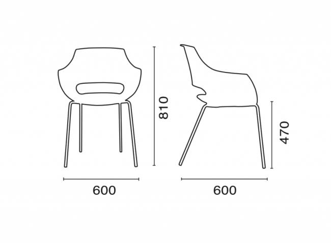 Кресло пластиковое Opal-ML Pro антрацит 600х600х810 мм Кресло пластиковое Opal-ML Pro антрацит 600х600х810 мм