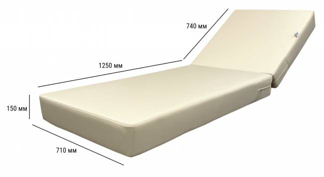 Матрас для шезлонга Mattress Acrylic светло-бежевый 1990х710х150 мм
