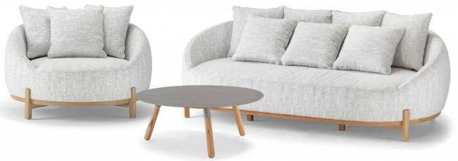 Комплект мягкой мебели Mone тик, светло-серый