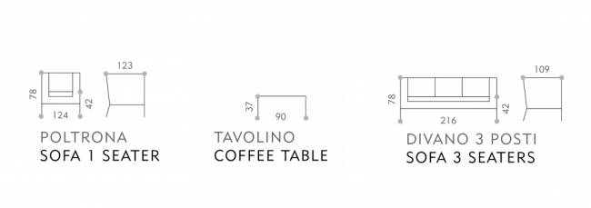 Комплект мягкой мебели Mone тик, светло-серый