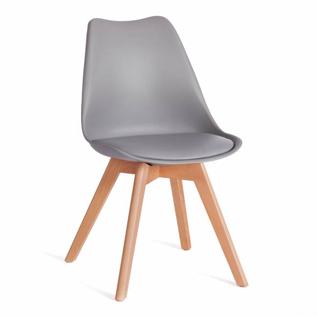 Стул TULIP (mod. 73-1) / 1 шт. в упаковке дерево/пластик/экокожа, 47,5x55x80 см, серый серый дерево/пластик/экокожа