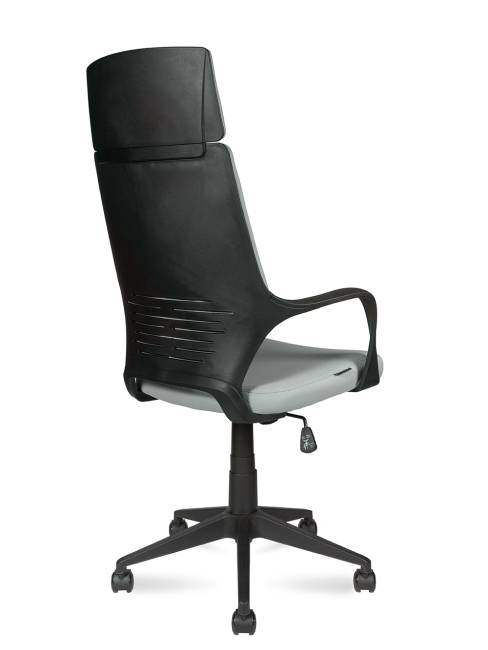 Кресло офисное / IQ / черный пластик / светло серая ткань