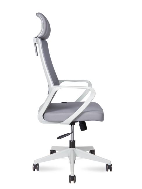 Кресло офисное / Пино грэй / Pino grey / серый пластик / серая сетка / серая ткань