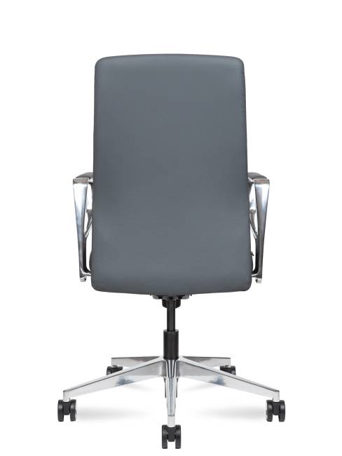 Кресло офисное / Вэст LB / West LB  / серая кожа / алюминиевая база