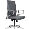 Кресло офисное / Вэст LB / West LB  / серая кожа / алюминиевая база