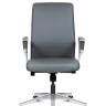 Кресло офисное / Вэст LB / West LB  / серая кожа / алюминиевая база