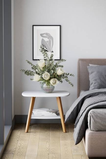 Стол журнальный Хадсон белый/дуб светлый