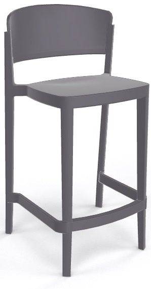 Стул пластиковый полубарный Abuela Stool 67 серый 500х440х910 мм