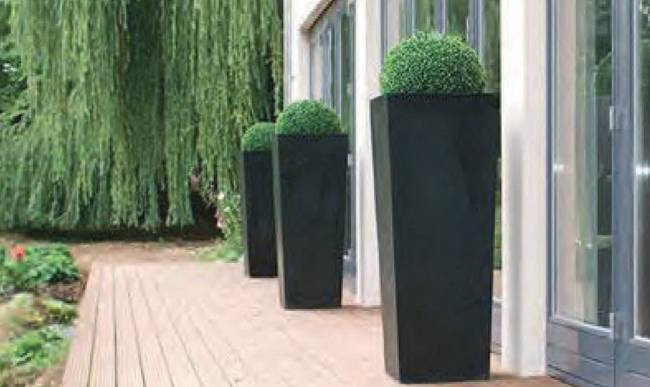 Кашпо пластиковое Quadro 86 зеленый 340х340х860 мм