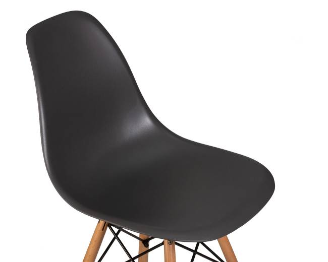 Набор 4 шт Стул обеденный DOBRIN DSW, ножки светлый бук, цвет тёмно-серый (GR-04)