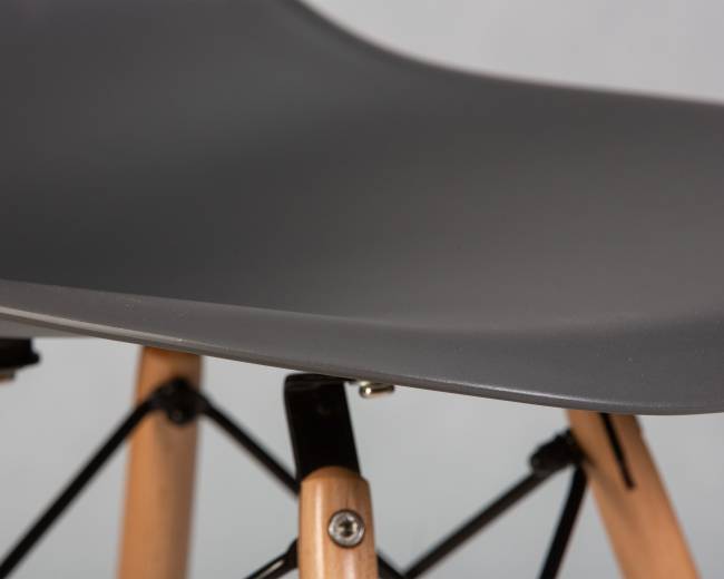 Набор 4 шт Стул обеденный DOBRIN DSW, ножки светлый бук, цвет тёмно-серый (GR-04)