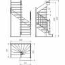Деревянная межэтажная лестница ЛЕС-03 Сосна, Налево, 2720-2920