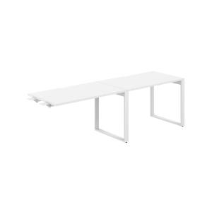 AG.194.WH.V.72.WH / Рабочая станция комбо s-b-s 2400х700х750 / профиль О-образный: 70х20 белый; столешница с вырезом; столешница: белый