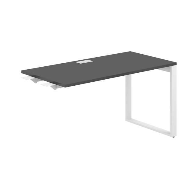 AG.119.AN.L.72.WH  / Стол комбо 1600х800х750  / профиль О-образный: 70х20 белый; лючок: серебро; столешница: антрацит