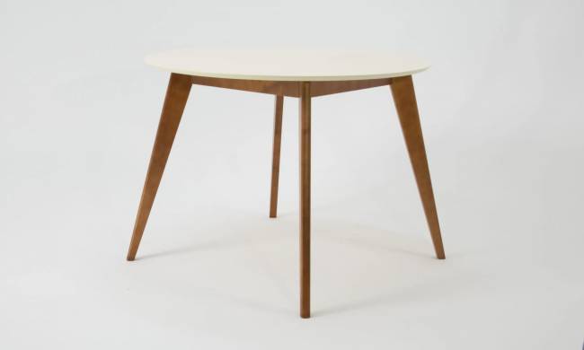 Стол Сканди К 90 орех/слоновая кость со стульями Франк орех велюр коричневый