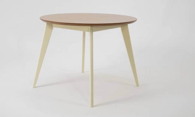 Стол Сканди К 90, Слоновая кость/Натуральное дерево Стол Сканди К 90, Слоновая кость/Натуральное дерево