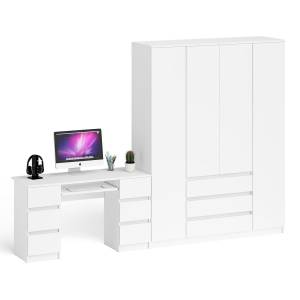 Стол компьютерный двухтумбовый со шкафом МШ1600.1 Мори цвет белый