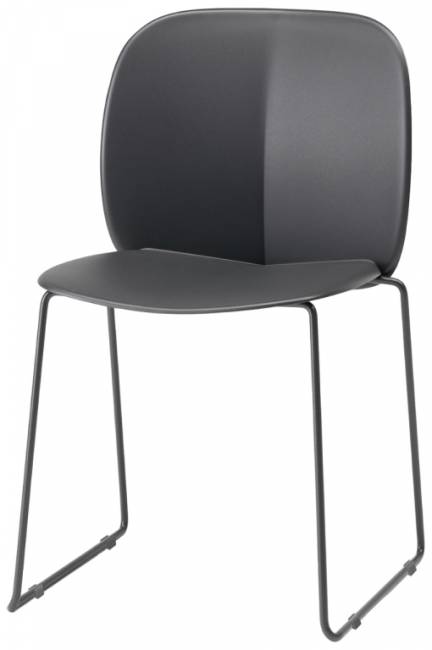 Стул пластиковый на полозьях Mentha Go Green антрацит 500х520х800 мм