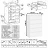 Высокий комод Мори на 700 5 ящиков и компьютерный стол Мори МС-6 тумба справа цвет белый