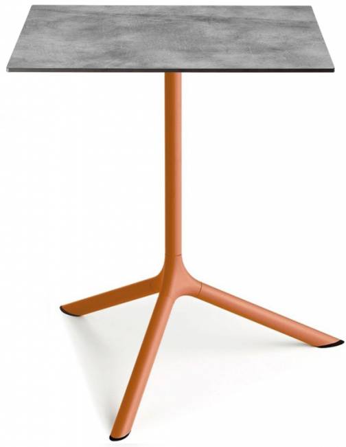 Стол ламинированный обеденный Tripe Maxi терракотовый, цементный 700х700х740 мм