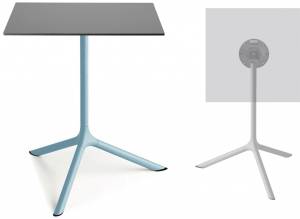 Стол ламинированный обеденный складной Tripe Maxi Folding голубой, антрацит 700х700х740 мм