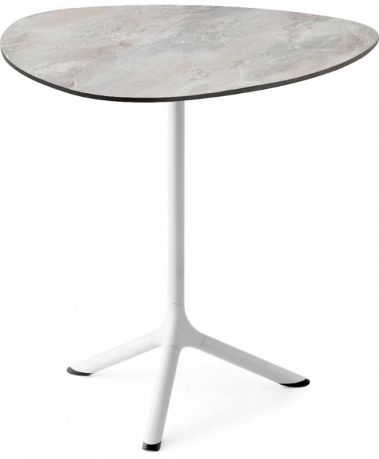 Стол ламинированный обеденный складной Tripe Folding белый, каменный 640х640х740 мм Стол ламинированный обеденный складной Tripe Folding белый, каменный 640х640х740 мм
