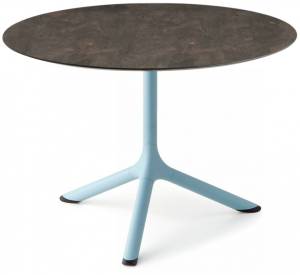 Столик ламинированный кофейный Tripe голубой, кортен Ø700х510 мм