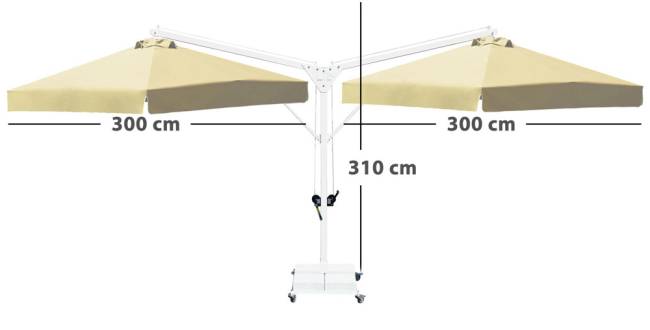 Зонт профессиональный двухкупольный 6х3 м Double Banana T 6000х3000 мм