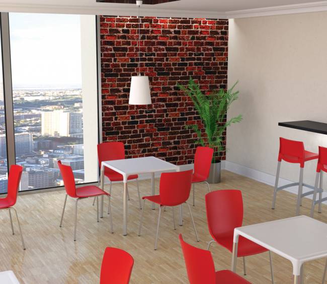 Стул пластиковый барный Gio 75 красный 390х450х960 мм