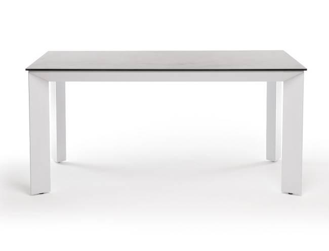 "Венето" обеденный стол из HPL 160х80см, цвет "серый гранит", каркас белый