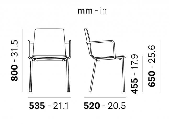 Кресло пластиковое Inga оранжевый, черный 535х520х800 мм
