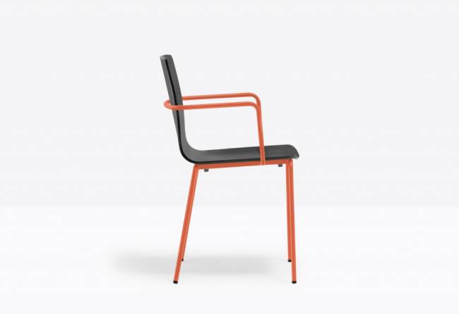 Кресло пластиковое Inga оранжевый, черный 535х520х800 мм