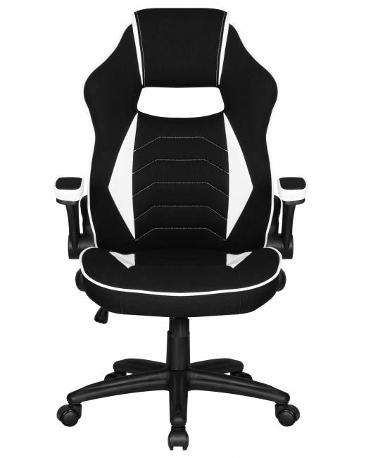 Кресло игровое DOBRIN RICK, черно-белая ткань