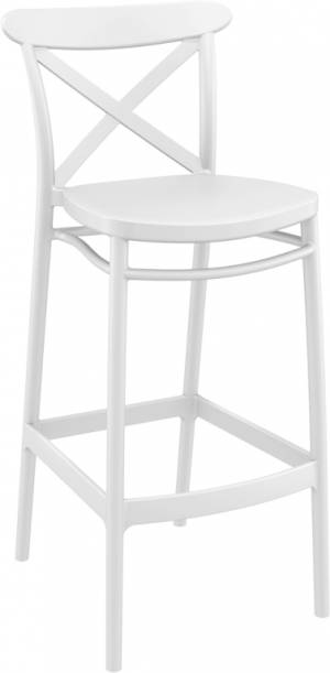 Стул пластиковый барный Cross Bar 75 белый 450х520х1060 мм