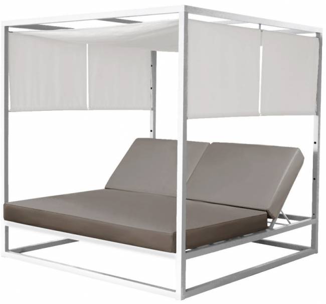 Шатер с лежаками Antigua белый, тортора 1950х1950х2000 мм