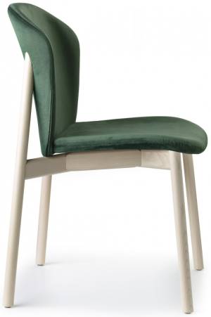 Стул деревянный с обивкой Natural Finn белый ясень, зеленый 490х540х790 мм