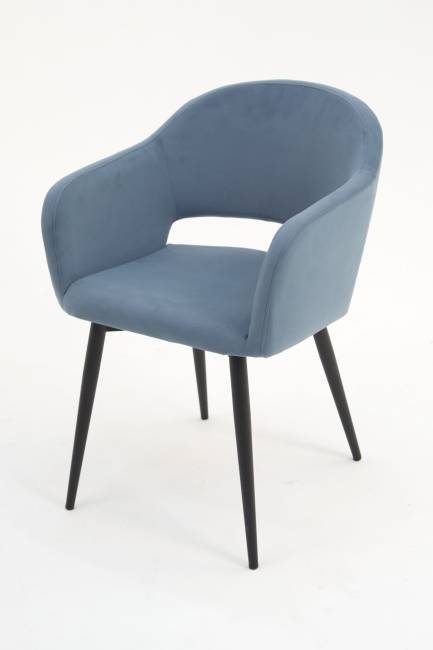 Стол Монте К 90 орех с креслами Пичч велюр синий