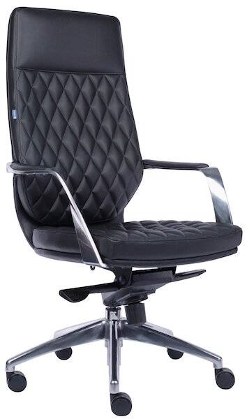 Офисное кресло Roma, натуральная кожа, черный