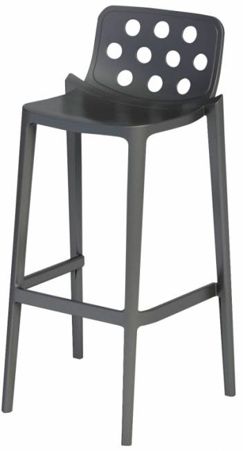 Стул пластиковый барный Isidoro 76 серый 480х460х970 мм