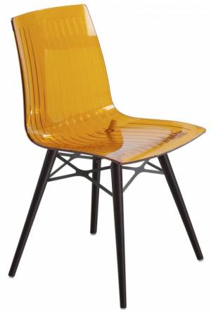 Стул прозрачный X-Treme-S Wox Beech Wood венге, желтый 470х500х840 мм