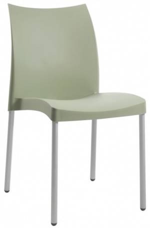 Стул пластиковый Marvel-S сатинированный алюминий, светло-зеленый 470х540х840 мм