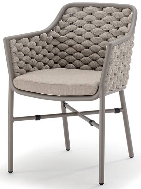 Кресло плетеное с подушкой Panama тортора, бежевый, тортора 610х570х790 мм