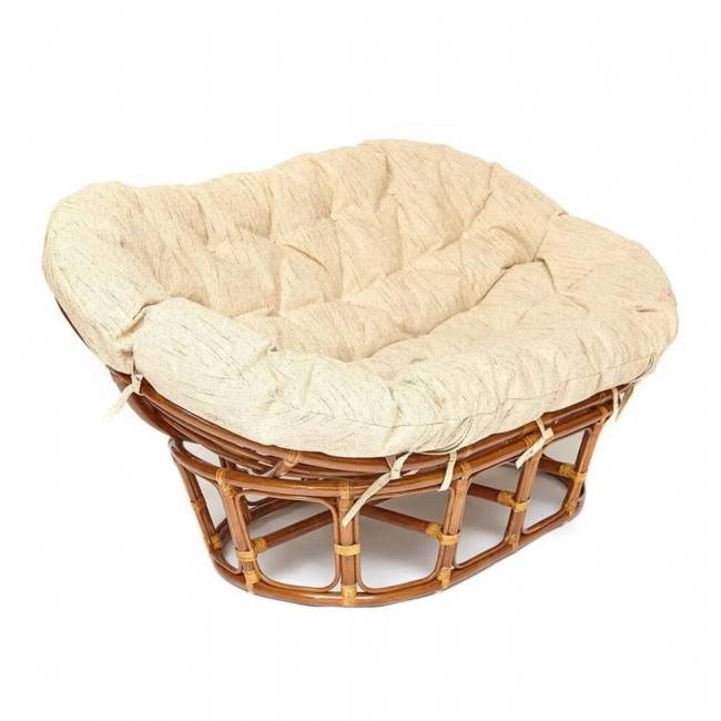 Кресло из ротанга «Mamasan» с подушкой/ (Pecan (орех)