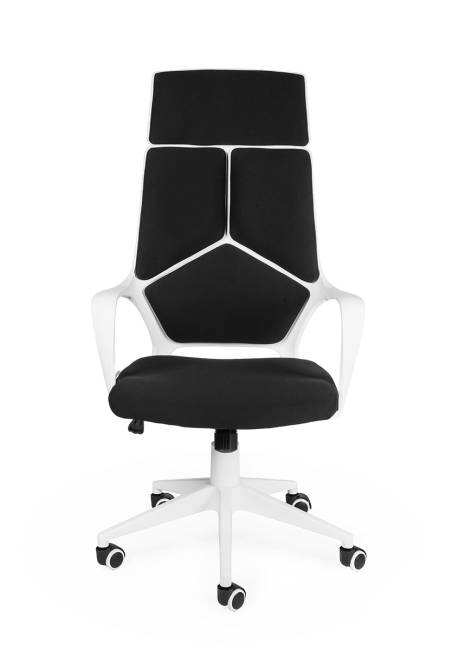 Кресло офисное / IQ / (white+black) белый пластик / черная ткань